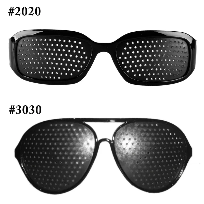 10Pcs Black Unisex Vision Care Pin hole Eyeglasses pinhole Glasses Eye Exercise Eyesight Improve Plastic Natural