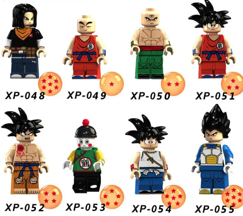

Legoings 8pcs/lot Anime Dragon Ball Z Son Goku Vegeta Tien Shinhan Kulilin Building Blocks Toys