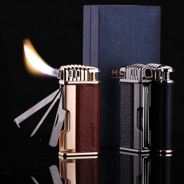 Honest Retro style Pipe lighters Multi function butane gas Flame