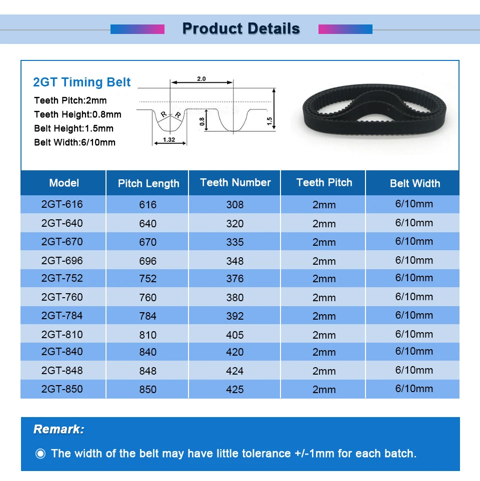GT2 2GT резиновый зубчатый ремень 494/500/520/524/528/540/544/550/600/606/610-2GT зубчатый ремень 6/10 мм Ширина Шестерни ролик ремня