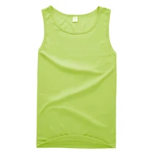 Лето Спортивная Мужчины Бег Жилет Человек дышащие впитывающие спортивный жилет Бег отдыха жилет(флуоресцентные зеленые xxl