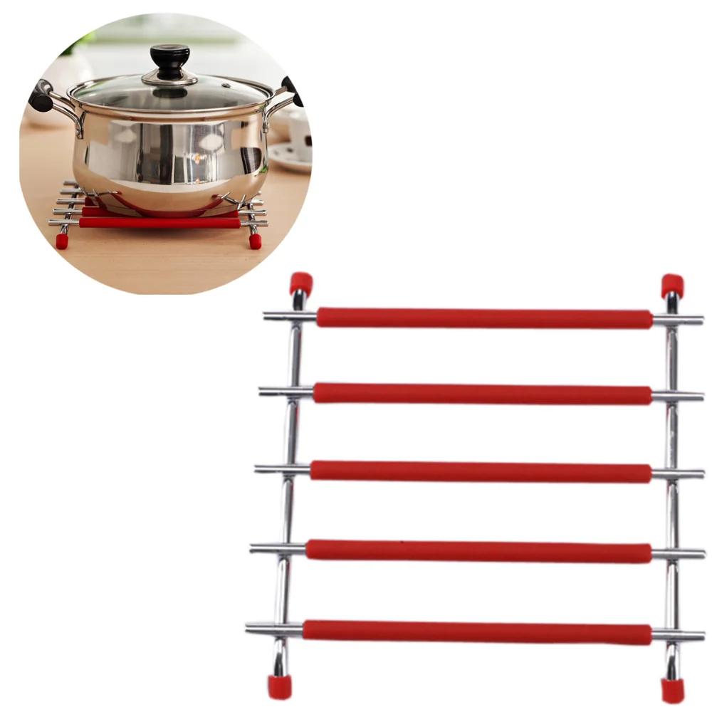 1 pcs Stainless Steel Pot Mat Silicone Insulation Mat Heat Resistant