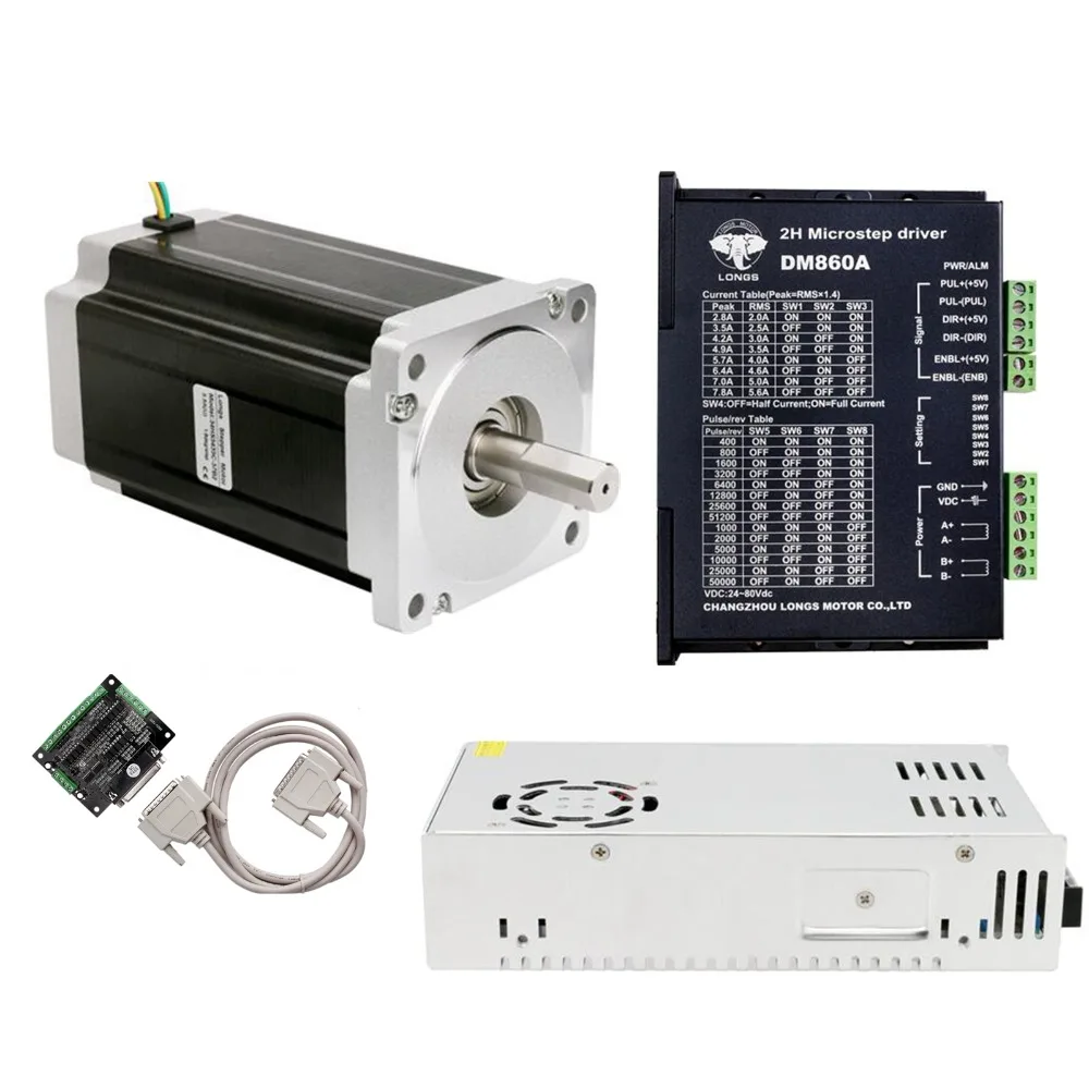 

Free Ship US&US Ship Stepper Motor 1Axis Nema 34 1700oz.in 151mm 6A 2PHASE&Stepper driver DM860A CNC Router Mill High Torque