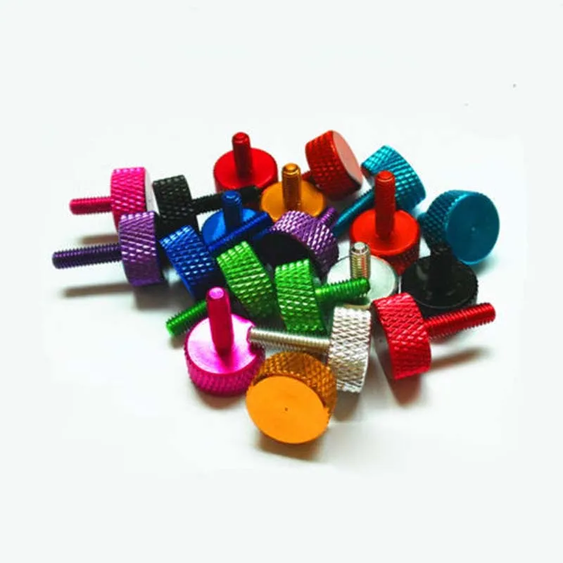 M2.5x4//8mm Multicolour Thumb Screws Knurled Adjust Bolts Aluminum alloy 5Pcs