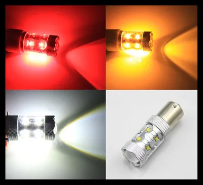 2 BOMBILLAS LED COCHE BA15S Bau15s 50W High Power Led Chip ...