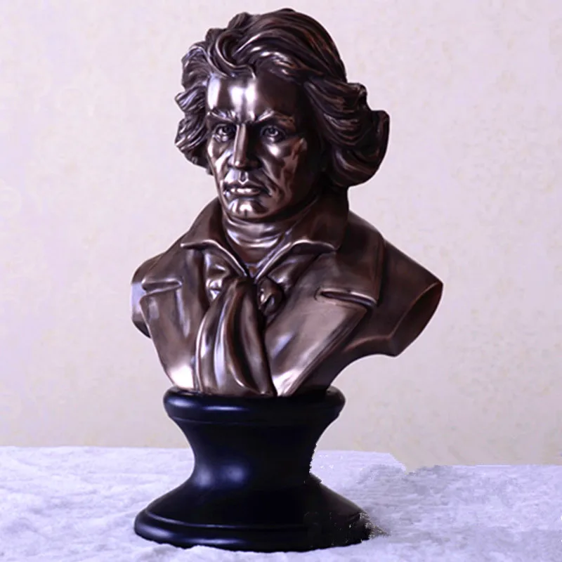 

Ludwig Van Beethoven Western Classical Composer Half-Length Photo Or Portrait Statue Creative Craftwork Study Decoration G1004