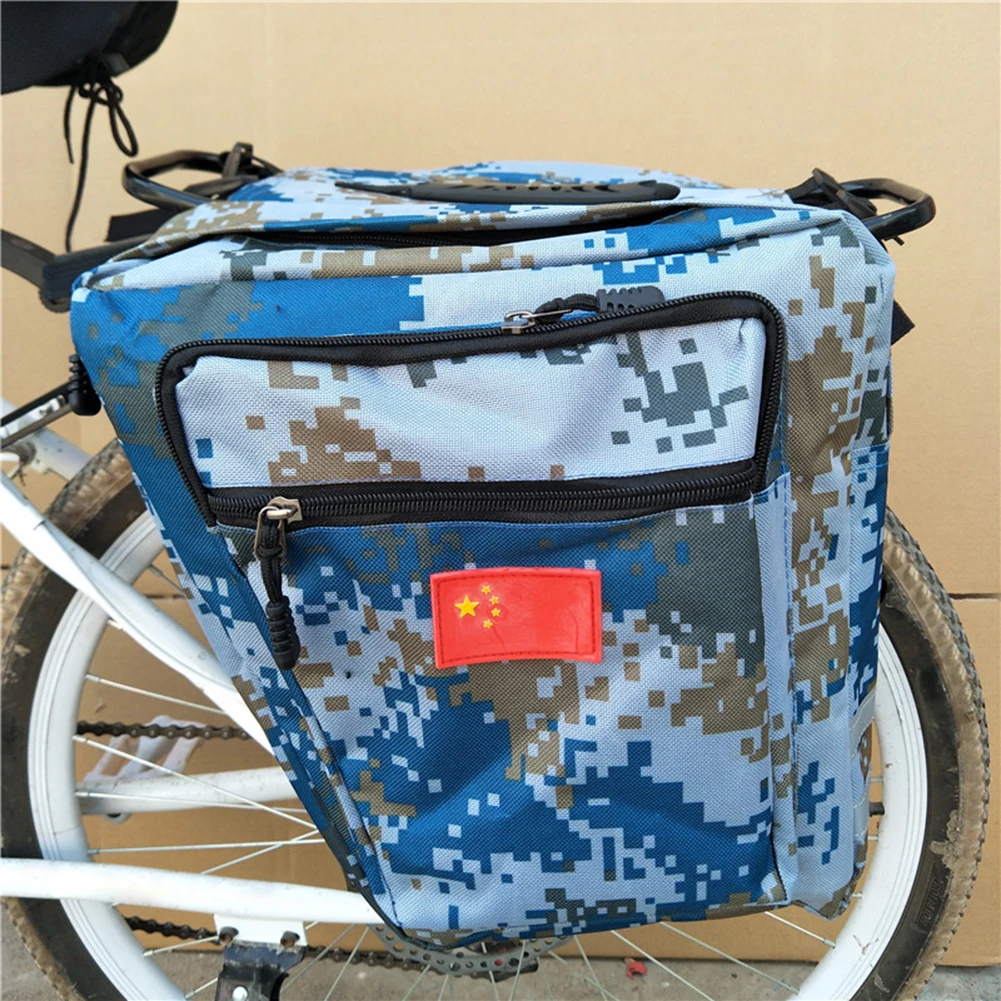 Sale Mountain Road Bicycle Bike 2 In 1 Camo Trunk Bags Cycling Double Side Rear Rack Tail Seat Pannier Pack Luggage Carrier 22