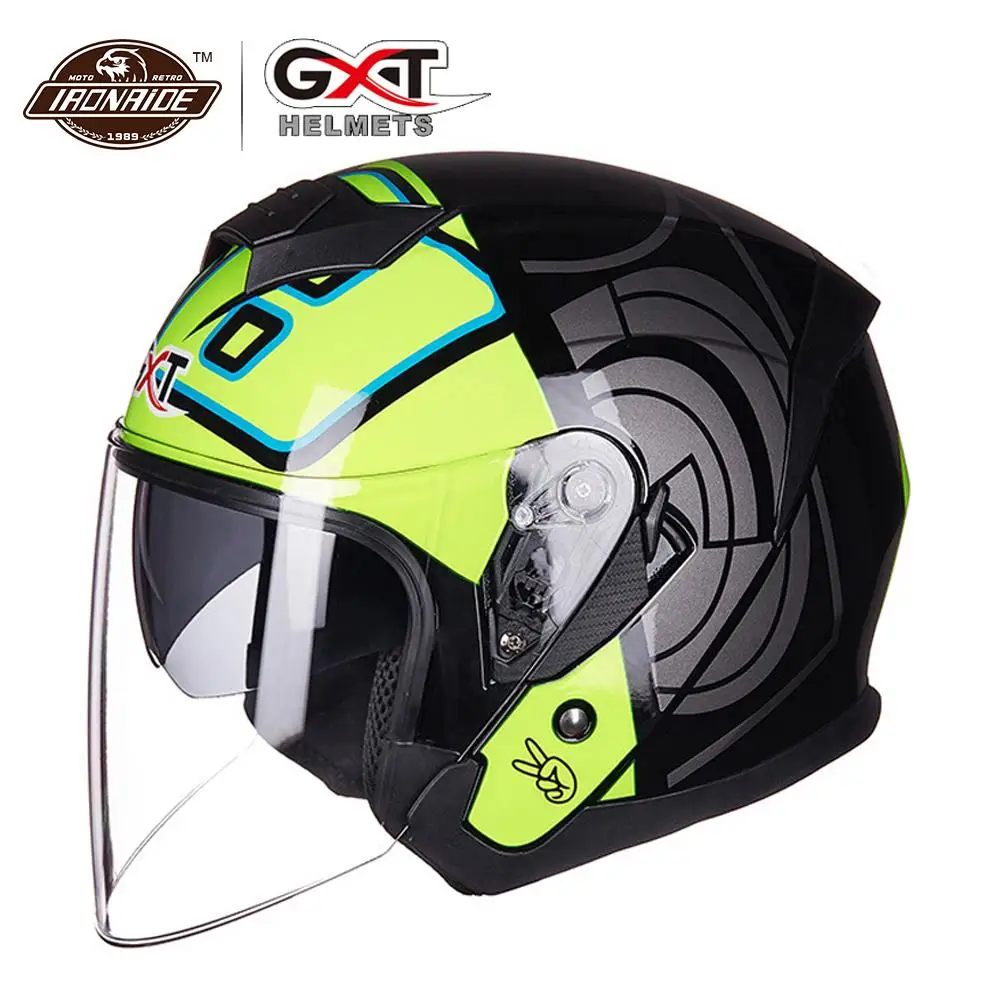 GXT Новый мотоциклетный шлем с открытым лицом Capacete модный Байкерский скутер