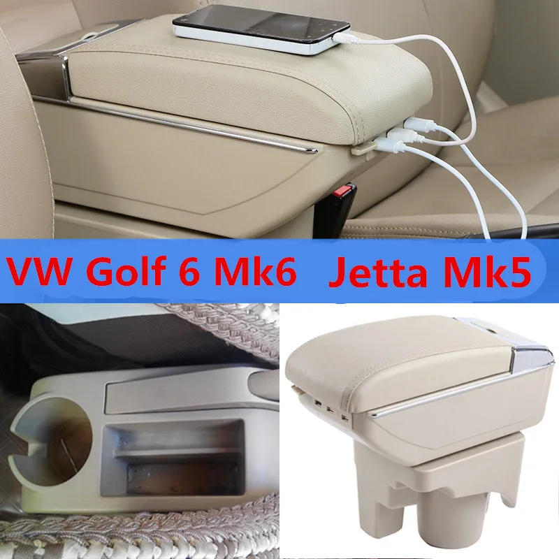 Автомобильный держатель для подлокотника, ящик для хранения, лоток для центральной консоли, подлокотник для VW Golf 6 Mk6 2008-2013 Jetta Mk5 06-2011 Vento 2009 2010