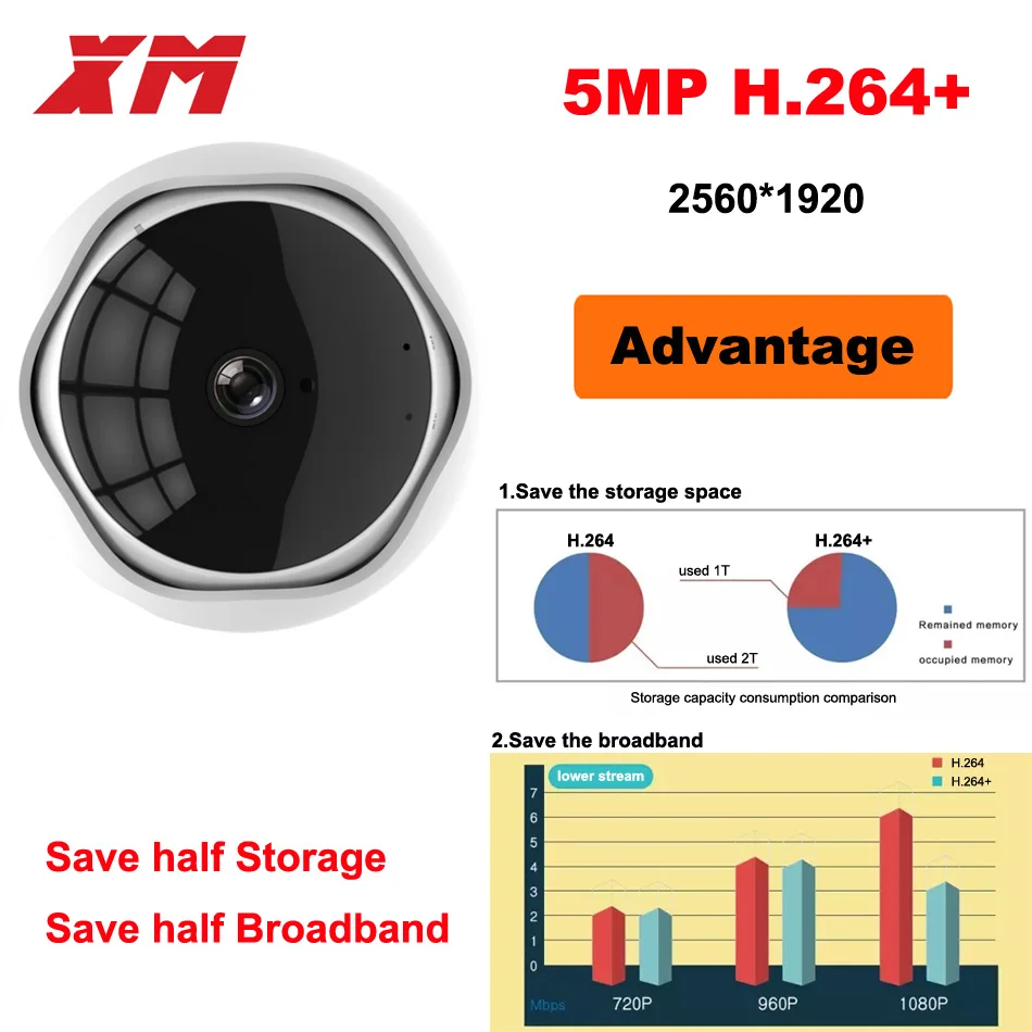  5MP 360 Degree Panoramic Fish Eye IP Camera Multi-purpose Wifi Night Veresion kamera APP Remote Con