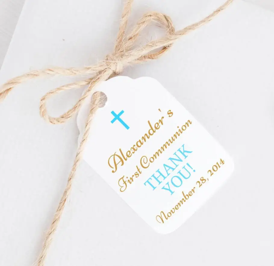 personalize any language First communion tags - Baptism gift tags - Holy Communion favor tags - Christening favor tags