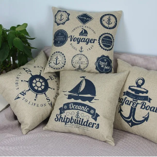 Decorative throw pillows with marine style without core nautical pillow funda de cojines fundas ...