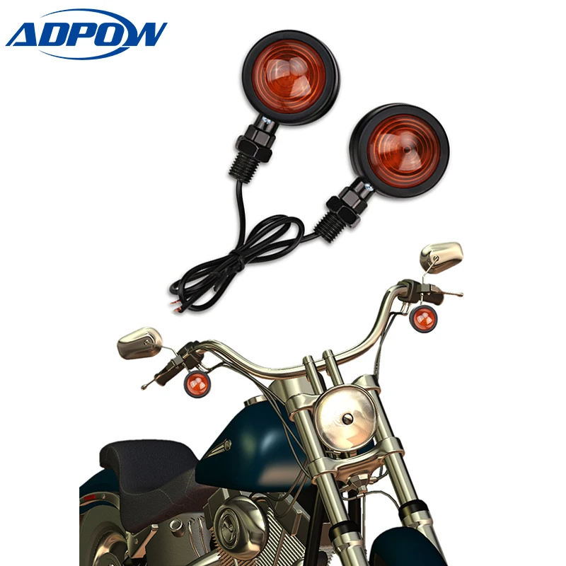 

2pcs Chrome Motorcycle Brake Lights Turn Signal Indicators Light Brake Motorcycle LED Turn Signal Stop Lights For Harley Scooter