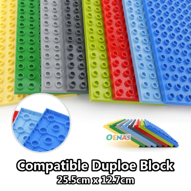 25cm*12cm Baseplate 128 Dots Assemble Big Particle Building Block Compatible Large Size Block Educational Brick Toy for children 2
