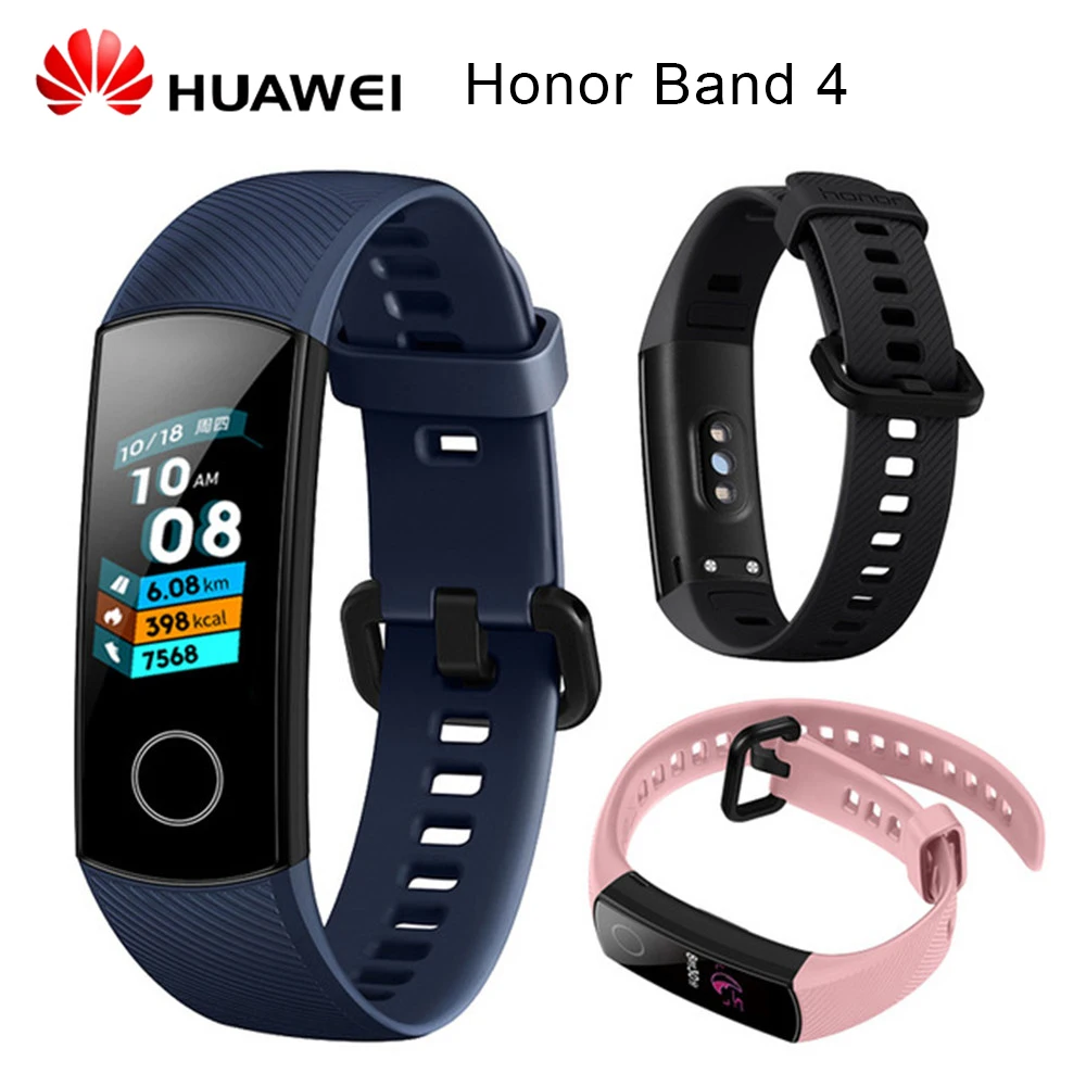 

Original Huawei Honor Band 4 Smart Wristband Amoled Color 0.95" Touchscreen Swim Posture Detect Heart Rate Sleep Snap