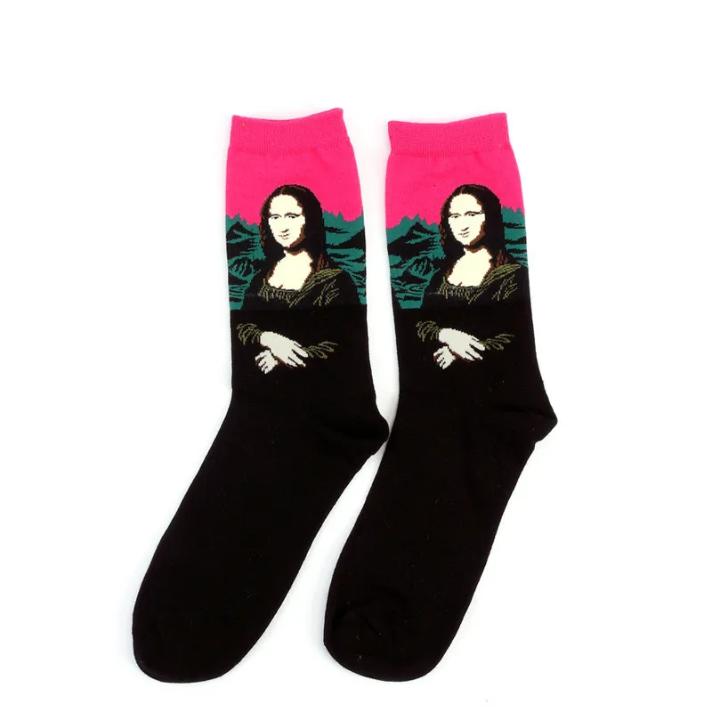 Новые мужские и женские Модные Винтажные хлопковые носки с рисунком Харадзюку, дизайнерские носки Ван Гога в стиле ретро, уличные носки - Цвет: 3
