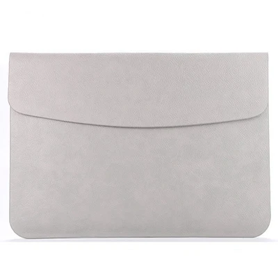 Кожаная сумка для ноутбука Macbook retina 11 12 15 Mac Book Air 13 чехол для ноутбука Xiaomi 13,3 15,6 Surface Pro 4 5 Чехол - Цвет: Серый