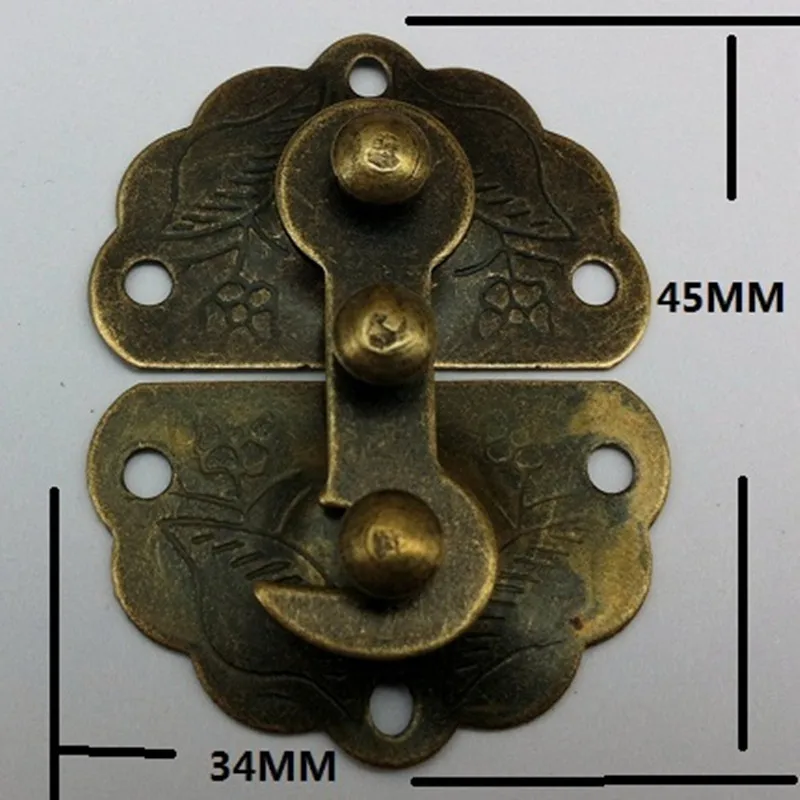 2Pcs34*45 мм, античное оцинкованное железо защелка декоративная Сделай Сам ювелирный подарок деревянный ящик для вина чемодан чехол Засов защелка крюк винтажное оборудование