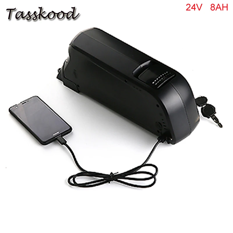 

Dolphin case 24V 8Ah E Bike li-ion Battery Pack used on 24V 250W motor Electric Bike Battery with charger and 5V USB