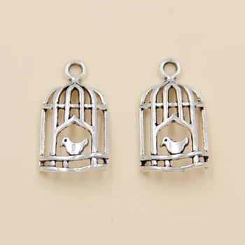 

Wholesale 30pcs Tibetan Silver Birdcage Charms Pendants 14x26.5mm