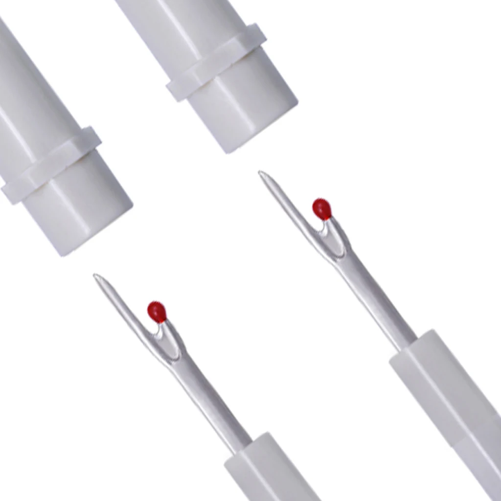 2 Pieces 8.2cm Steel White Seam Ripper Sewing Tool Stitch Thread Unpicker Hole Cutter with Plastic Cap