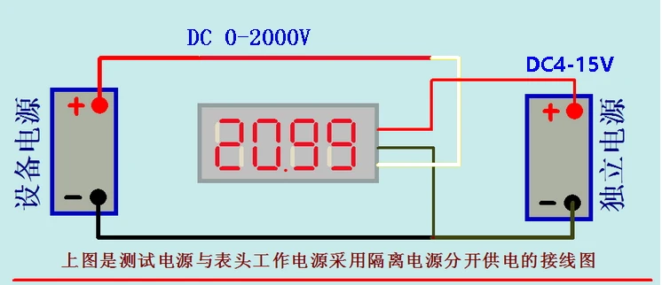 GWUNW DC 0-2000 в четырехбитный прецизионный вольтметр цифровой дисплей высоковольтный измеритель напряжения 0,36 дюйма 4 бит светодиодный