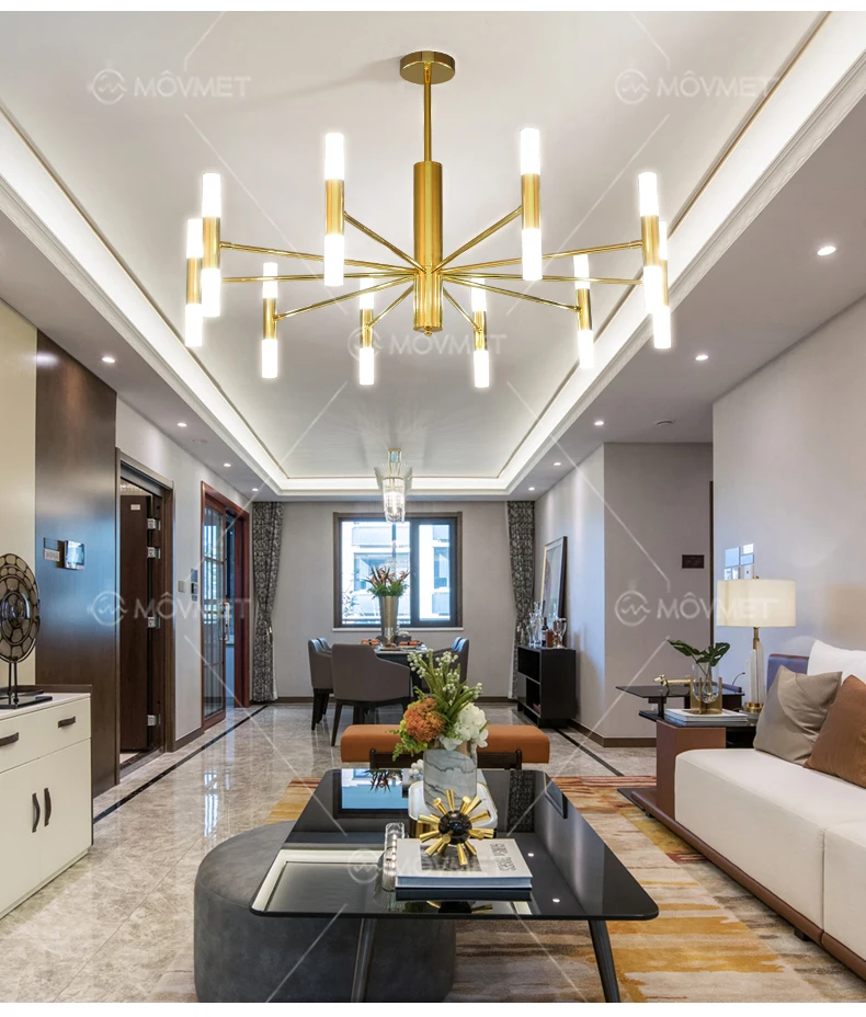 Designer de Moda Luz para Cozinha Moderna Ouro Preto Teto Arte Deco Suspenso Lustre Lâmpada Sala Estar Quarto Loft Led Mod. 136161 4 Designer de moda moderna ouro preto led
