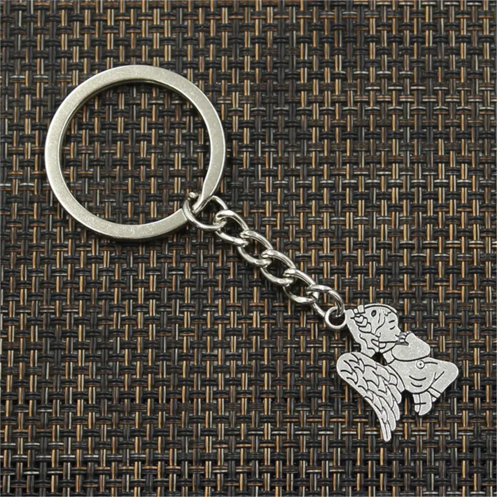 Новая мода мужской 30 мм брелок DIY металлический держатель цепь Винтаж Pray Angel 24x17