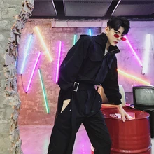 Мужской Повседневное с длинными рукавами и с капюшоном, брюки-комбинезоны рабочие брюки-карго Мужская модная уличная одежда в стиле хип-хоп штаны-шаровары брючные комбинезоны