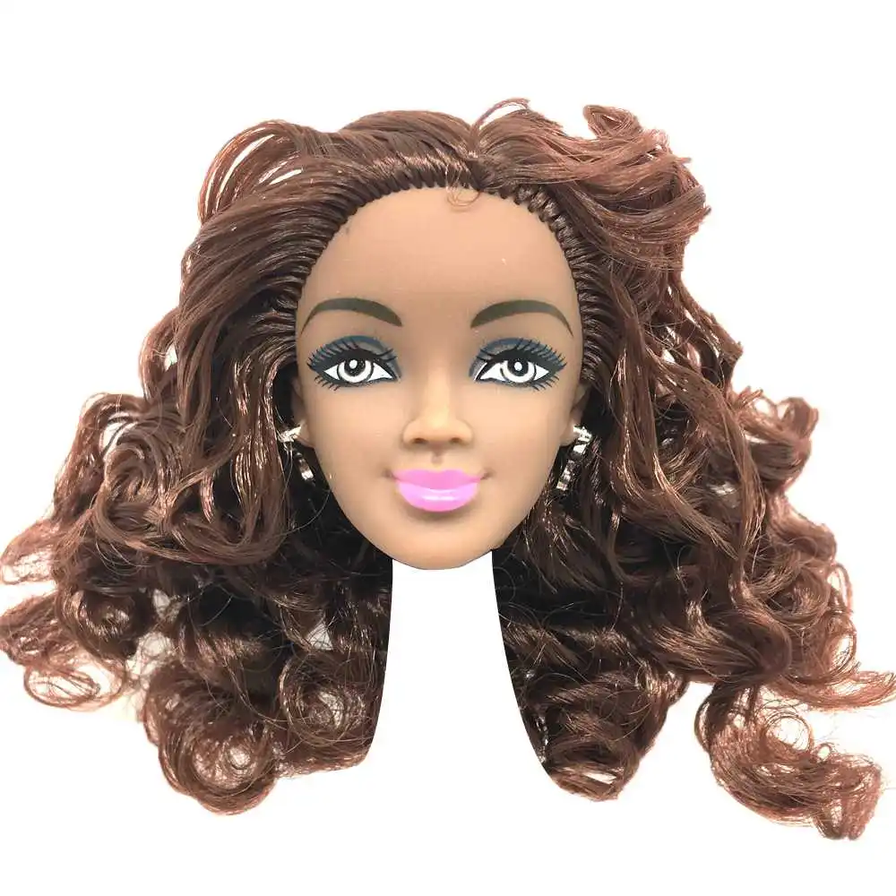 NK одна шт черная кукла волосы голова для куклы Барби аксессуары черная Африка взрыв прическа Лучший DIY подарок для куклы для девочек - Цвет: D
