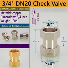 3/" двойной прямой соединитель с внутренней резьбой 3/4 дюйма обратный клапан/блистерный воды клапан/односторонний поток/электрический подогреватель горячей воды кран отопителя