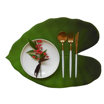 

PVC Kitchen Placemat Leaves Dining Mat Disc Pads Bowl Pad Coasters Waterproof Table Plate Decor Cloth Pad Slip-Resistant Pad