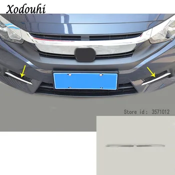 

Car body head front fog light lamp frame stick ABS Chrome trim panel frame 2pcs For Honda Civic 10th Sedan 2016 2017 2018