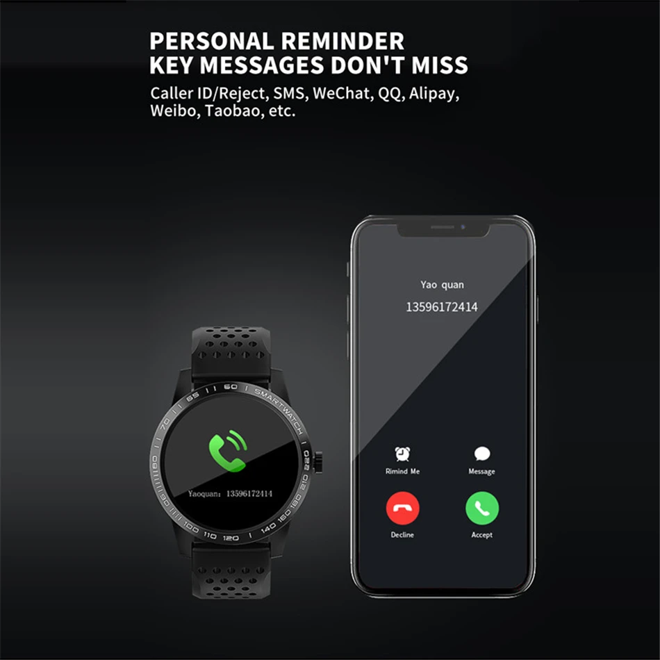 Letike T2 Смарт часы IP68 Водонепроницаемый сердечного ритма активности Фитнес трекер