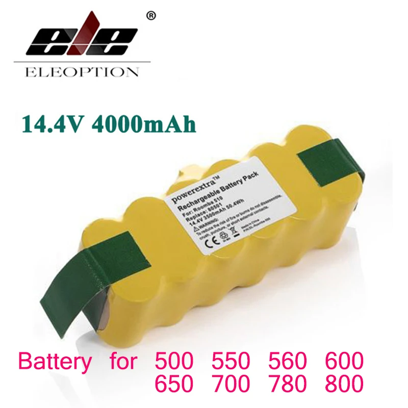 ELEOPTION 14.4V 4000mAh For iRobot Roomba Battery Ni MH Vacuum Cleaner
