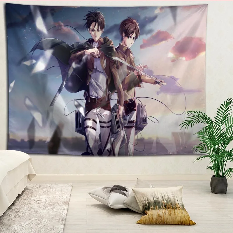 

New Arrival Attack On Titan Tapestry Hanging Blanket background wall bedroom Home Art Tapestries Decor Customize your image