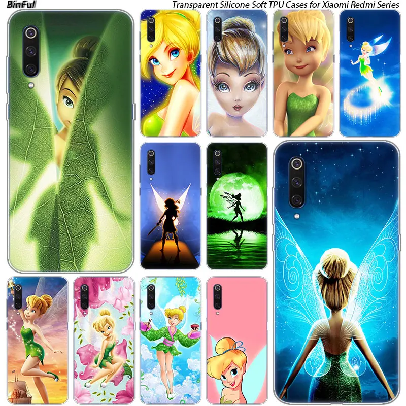 

Hot Tinker Bell Silicone Case For Xiaomi Pocophone F1 9T 9 9SE 8 A2 Lite A1 A2 Mix3 Redmi K20 7A Note 4 4X 5 6 7 Pro S2 Cover
