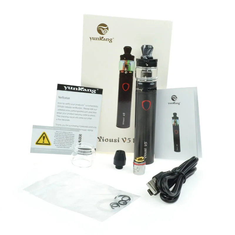 

Yunkang Yiousi V5 Starter Kits Electronic Cigarette 3000mAh Battery With LED Light Aurora Tank 510 Threaded Vaporizer Vape Pen