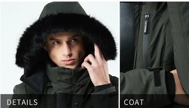 Зимняя мужская куртка с меховым капюшоном, толстое теплое длинное пальто, зимняя одежда для мужчин, военный Тренч, пальто, парка, Chaqueta Hombre Invierno