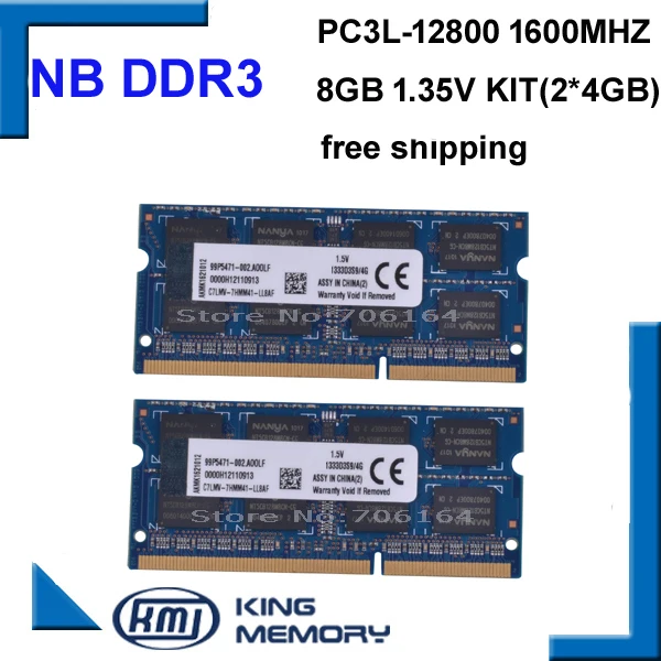 New Samsung 8GB 2X 4GB PC3-12800 DDR3-1600mhz 204pin Laptop Memory Ram NON-ECC
