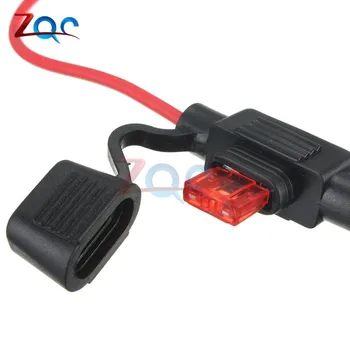 

5PCS Waterproof Power Socket Mini Blade Type In Line Fuse Holders with 10A Fuse Car Replacement Fuses