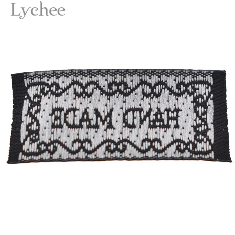 Lychee Life 50 шт. синие черные тканые этикетки ручной работы с буквенной вышивкой моющиеся этикетки для одежды сумки DIY Швейные аксессуары