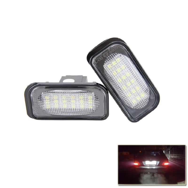 2x 18-SMD LED License Plate Lights for Mercedes Benz C-Class W203 Sedan SL-Class R230 CLK-Class W209 C209 A209 Car-Styling 2x 18 smd led license plate light module for opel vauxhall vectra c estate caravan