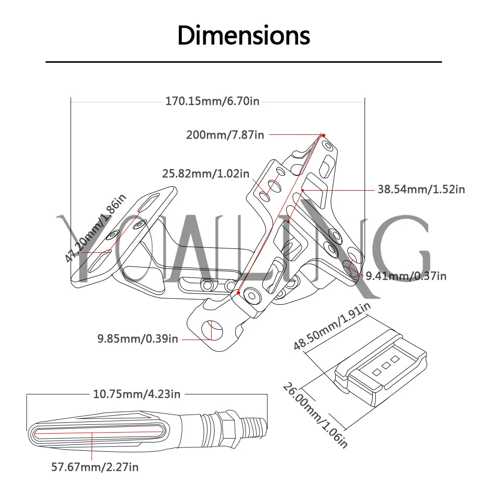 License Plate Mount Holder Bracket LED Luz