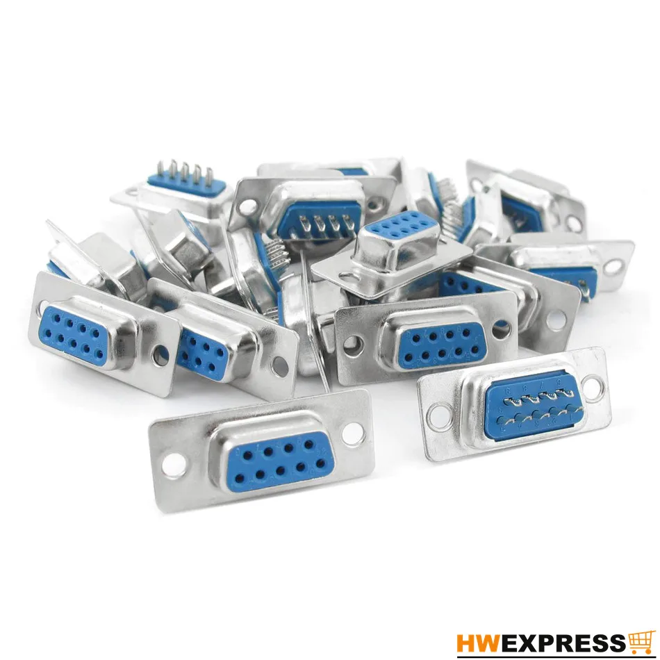 

10 PCS Female DB-9 Solder Type Connector 9 Pin Adapter Connection Interface
