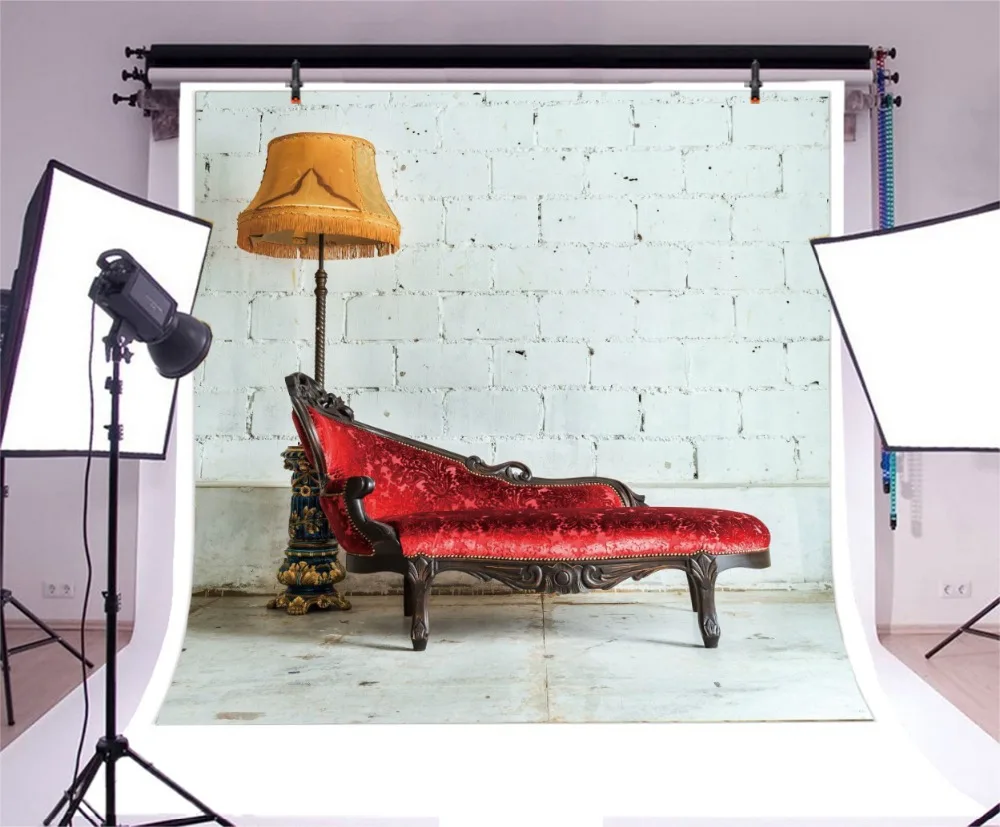Laeacco Photographic Backgrounds Brick Wall Vintage Armchair Light Children Portrait Interior Photo Backdrops For Photo Studio Laeacco Photographic Backgrounds Brick Wall Vintage Armchair Light Children Portrait Interior Photo Backdrops For Photo Studio