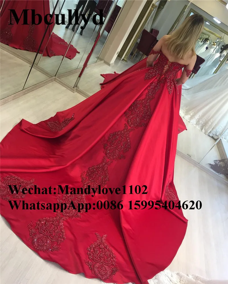 Mbcullyd красное бальное платье, платья для выпускного вечера,, длинное платье со шлейфом, вечерние платья, роскошная аппликация, кружево, Дубай, арабский стиль, vestidos de festa