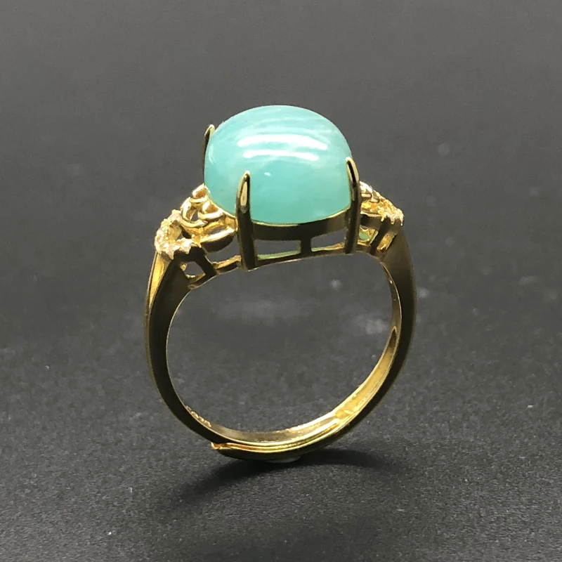 Качественное кольцо из амазонита и ларимара с натуральным цветным драгоценным камнем, серебро 925 пробы, для женщин, вечерние, повседневные, с подарочной коробкой