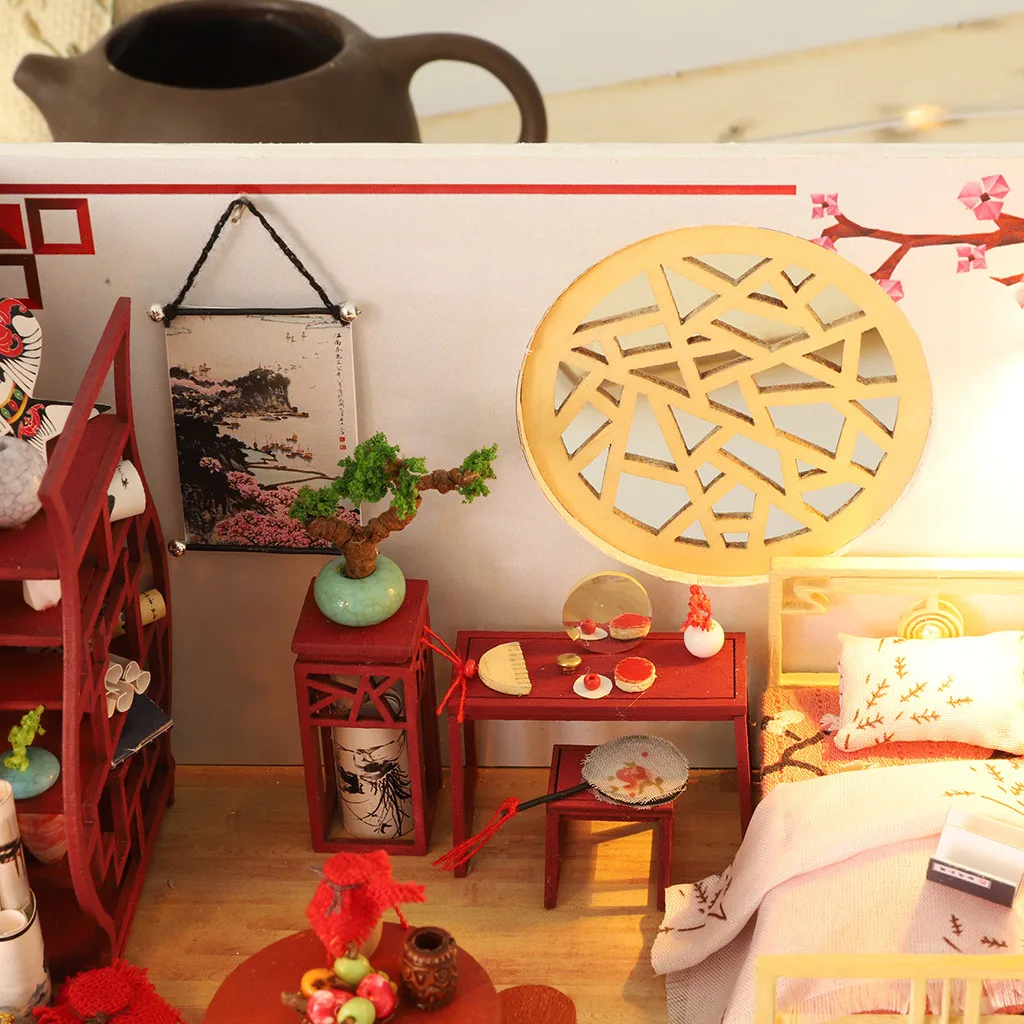 3D Деревянный DIY миниатюрный дом мебель светодиодный пазл декоративные творческие подарки