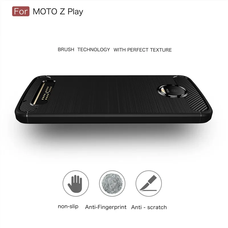 KEYSION, углеродное волокно для Motorola MOTO Z ZPlay, высокое качество, мягкая Противоударная задняя крышка для Motorola MOTO Z Play, чехлы для телефонов